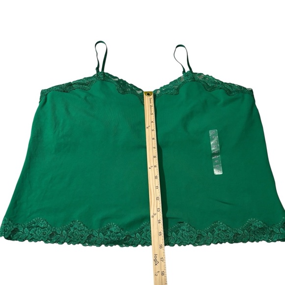 NWT St. John’s Bay Green Lace Trim Tank Top Women’s Size 2X Shelf Bra Y2K Casual - Picture 12 of 13